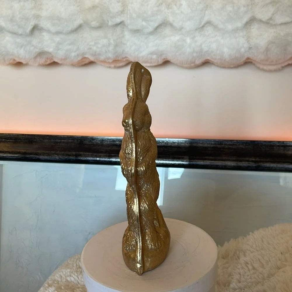 Gold Rabbit Sculpture - Picture 4 of 11